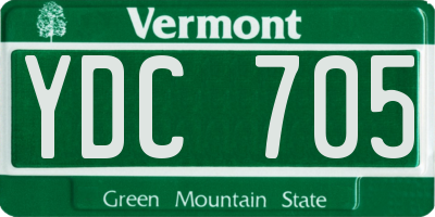 VT license plate YDC705