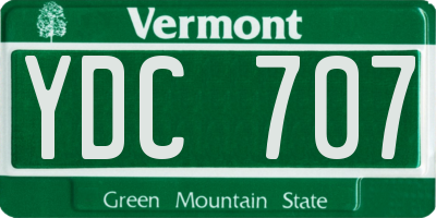 VT license plate YDC707