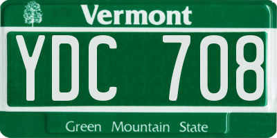 VT license plate YDC708