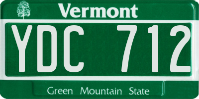 VT license plate YDC712