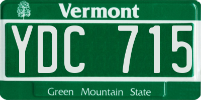 VT license plate YDC715