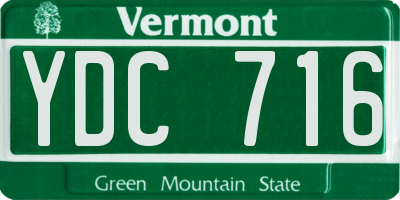 VT license plate YDC716
