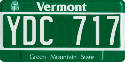 VT license plate YDC717