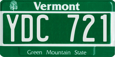 VT license plate YDC721