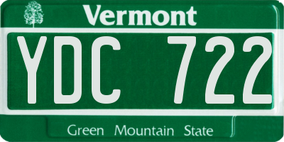 VT license plate YDC722