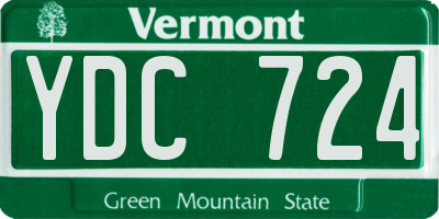 VT license plate YDC724