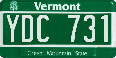 VT license plate YDC731