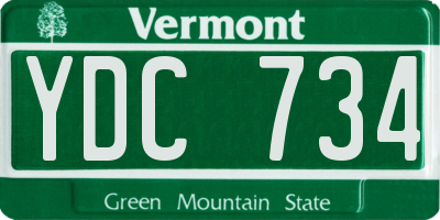 VT license plate YDC734
