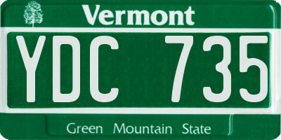 VT license plate YDC735
