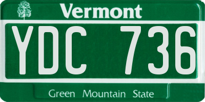 VT license plate YDC736