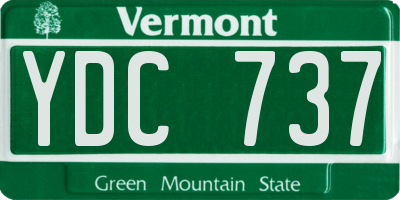 VT license plate YDC737