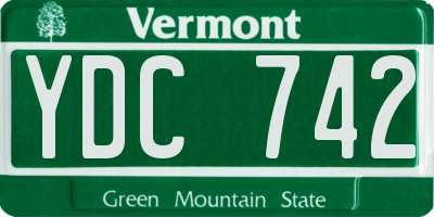 VT license plate YDC742