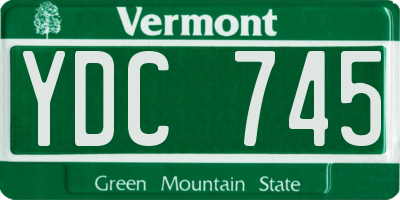 VT license plate YDC745