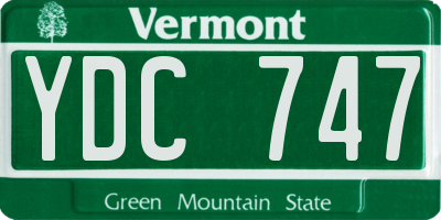VT license plate YDC747