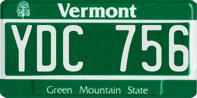VT license plate YDC756