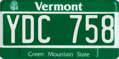 VT license plate YDC758