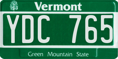 VT license plate YDC765