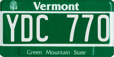 VT license plate YDC770