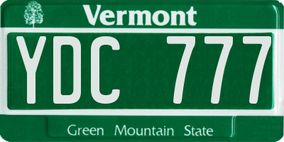 VT license plate YDC777