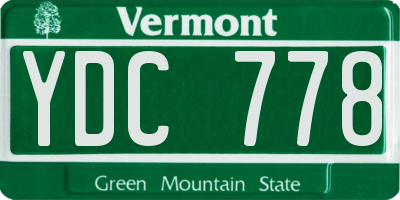 VT license plate YDC778