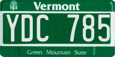 VT license plate YDC785
