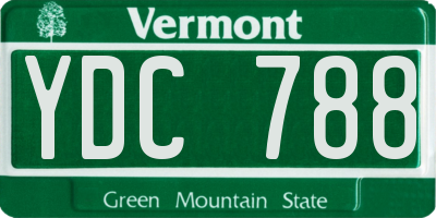 VT license plate YDC788