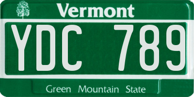 VT license plate YDC789