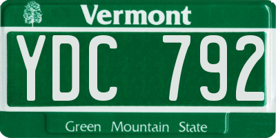 VT license plate YDC792