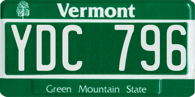 VT license plate YDC796