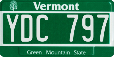 VT license plate YDC797