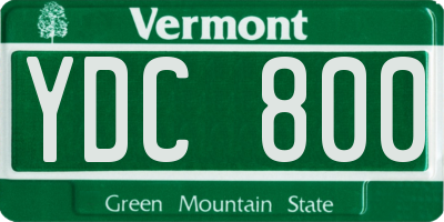 VT license plate YDC800