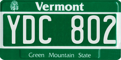 VT license plate YDC802
