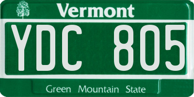 VT license plate YDC805