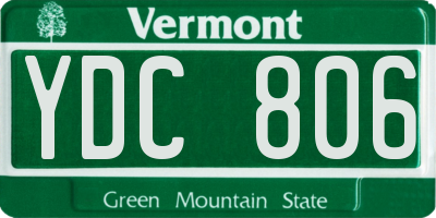 VT license plate YDC806