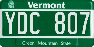 VT license plate YDC807