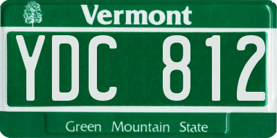 VT license plate YDC812