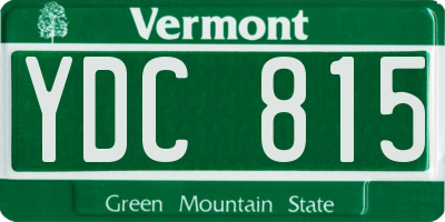 VT license plate YDC815