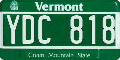 VT license plate YDC818