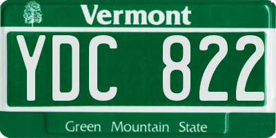 VT license plate YDC822