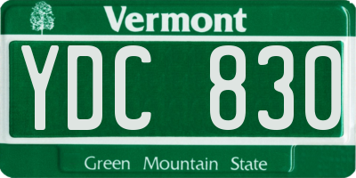 VT license plate YDC830