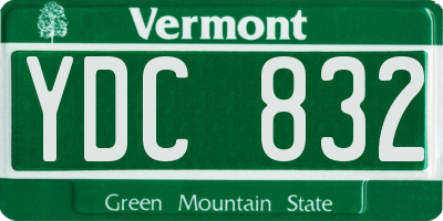VT license plate YDC832