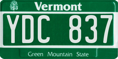 VT license plate YDC837