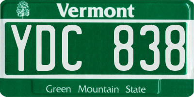 VT license plate YDC838