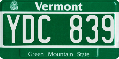 VT license plate YDC839