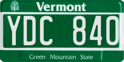 VT license plate YDC840