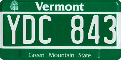 VT license plate YDC843