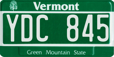 VT license plate YDC845