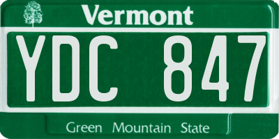 VT license plate YDC847
