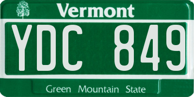 VT license plate YDC849