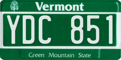 VT license plate YDC851
